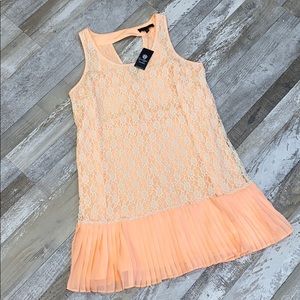 NWT Jessica Simpson Lace Peach Flare Dress - Sz L